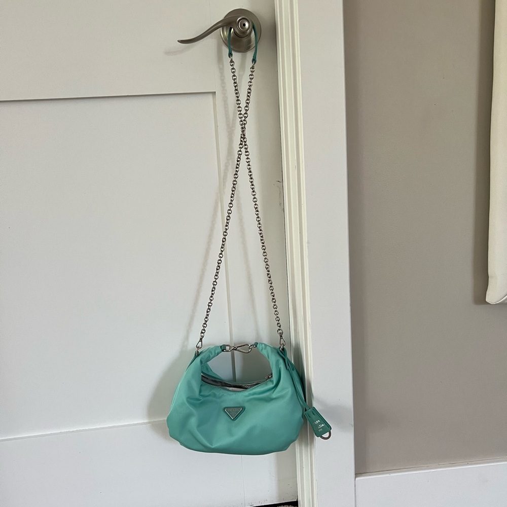 mint prada croissant bag 😍